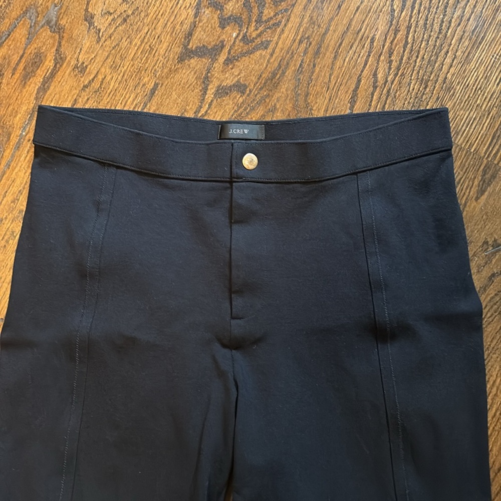 J. Crew Pixie Snap Front Pant Black High-Rise Sea… - image 6